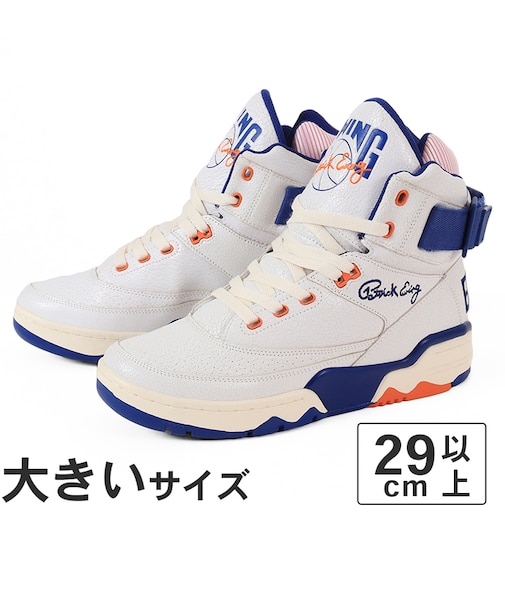 大きいサイズ【29cm 30cm 31cm 32cm】EWING ATHLETICS ユーイング アスレチックス EWING 33 HI OG VINTAGE 1BM02467-132 ホワイト/ロイヤル/オレンジ