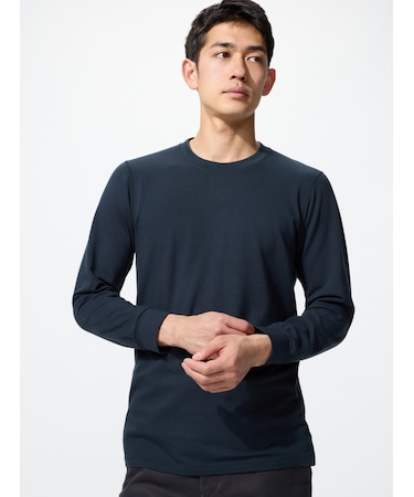 極暖ヒートテックコットンクルーネックT/9分袖