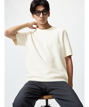 ウォッシャブルミラノリブニットTシャツ