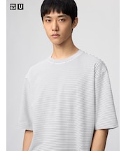 エアリズムコットンオーバーサイズボーダーTシャツ