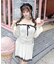 オフショルプリーツニットワンピース