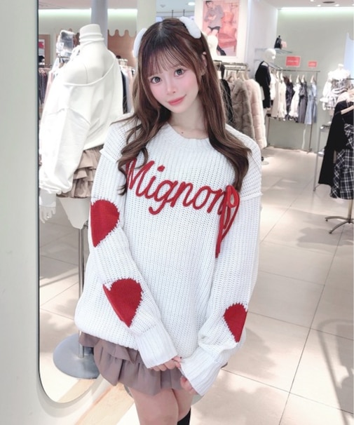 ハートジャガードニット