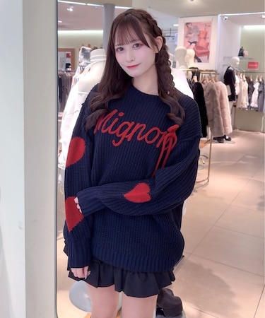 ハートジャガードニット