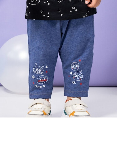 デニムニットプリントレギンス