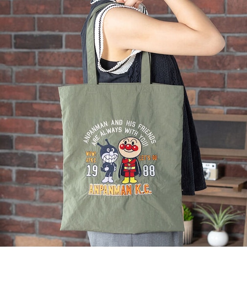 アンパンマンばいきんまんナイロン刺繍トートバッグ