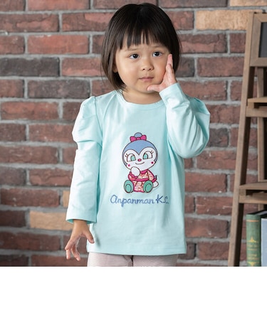 パフスリーブアップリケ9分丈Tシャツ