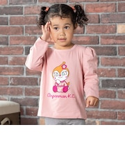 パフスリーブアップリケ9分丈Tシャツ