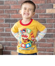 袖取り外し刺繍アンパンマン横顔長袖Tシャツ