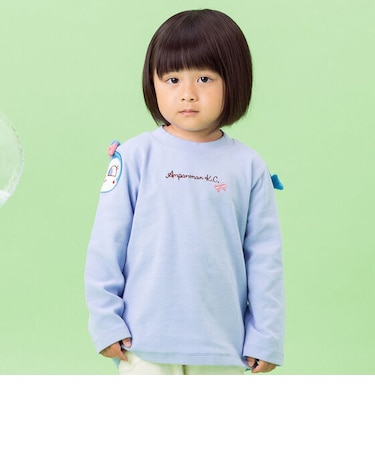 袖お顔アップリケプルオーバー