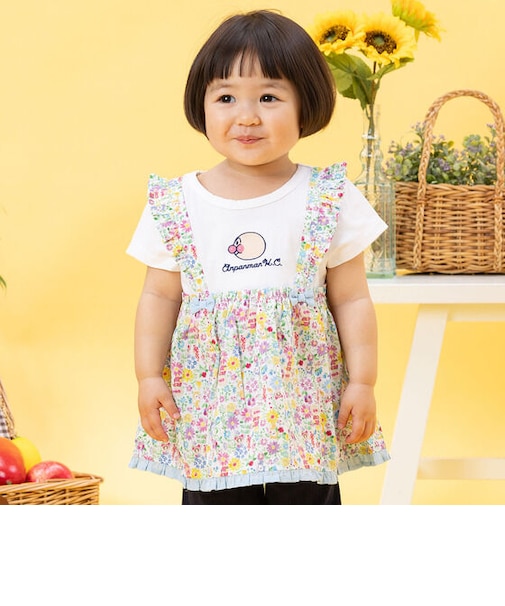 お花総柄ドッキングチュニック