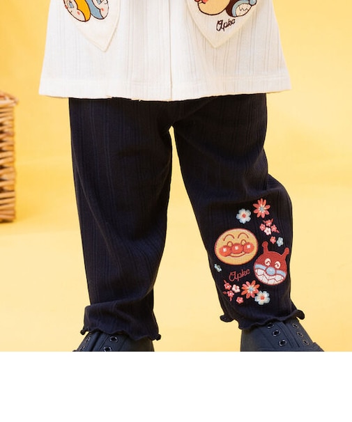 アンパンマンばいきんまんお顔刺繍メロウレギンス