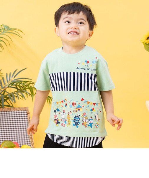 パレード柄切替半袖Tシャツ
