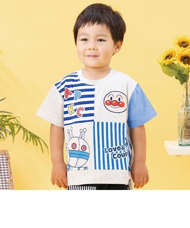 パッチワーク半袖Tシャツ