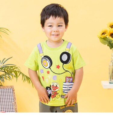 アップリケヘッドフォン半袖Tシャツ