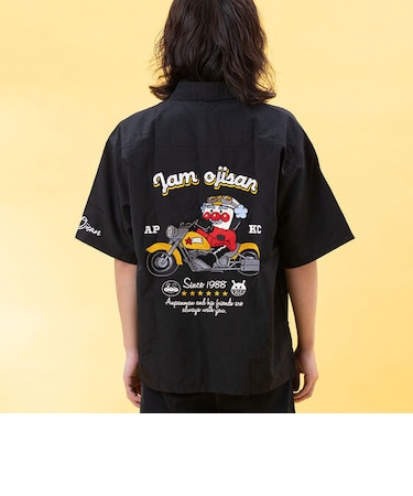 ジャムおじさんバイク刺繍シャツ 大人