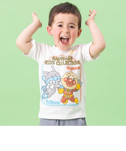 光る!アンパンマンばいきんまんネオン柄Tシャツ