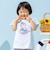 袖フリルシェル柄アップリケTシャツ