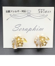 ゴールドフラワービジューピアス