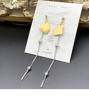 ゴールドプレート×シルバーチェーンピアス