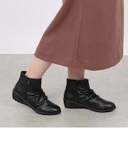 エル スポーツ ELLESPORT 軽くて歩きやすい、スエード調素材のエレガントな一足 軽量ウェッジショートブーツ ESP14711