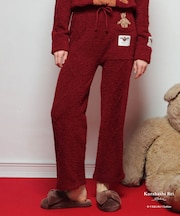 くらはしれいモールニットブラウンベアパンツ ボトム単品 ルームウェア 部屋着 リラックス あたたか ふわふわ コラボレーションアイテム くらはしれい おしゃれ かわいい