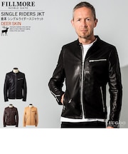 FILLMORE 本革 ディアスキンシングルライダースジャケット メンズ フィルモア SRS19A