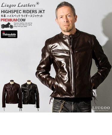 本革 高機能防寒仕様シングルライダースジャケット メンズ リューグーレザーズ SRSCW01C