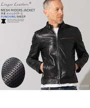 Liugoo Leathers 本革 メッシュレザー シングルライダースジャケット SRS15A