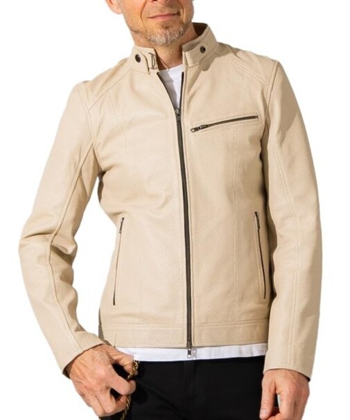 Liugoo Leathers 本革 メッシュレザー シングルライダースジャケット SRS15A