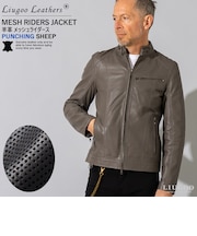 Liugoo Leathers 本革 メッシュレザー シングルライダースジャケット SRS15A