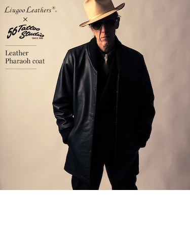 Liugoo Leathers 本革 レザーロングファラオコート メンズ COT56A