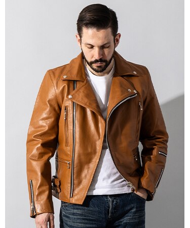 Liugoo Leathers 本革 UKダブルライダースジャケット 着脱ライナー DRY02A
