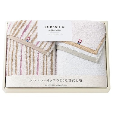 KURASHI&ホイップコットンフェイスタオル2P