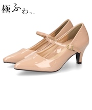 パンプス 結婚式 太ヒール ワンストラップ 痛くない 黒 二次会 パーティ 仕事 ミドルヒール 6センチヒール 19035 極ふわっ Parade レディース