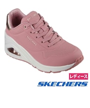 スケッチャーズ スニーカー レディース ローカット 厚底 ウノ ウェッジ ハイステップス 177520 SKECHERS ノーマル幅 かわいい 靴ひも UNO WEDGE-HI STEPS