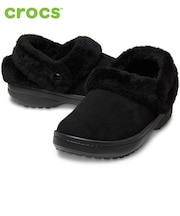 クロックス サンダル レディース アンファーゲッタブル ヴィーガン スエード クロッグ ボア ファー モコモコ 冬用 crocs 212106