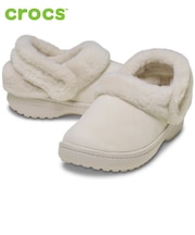 クロックス サンダル レディース アンファーゲッタブル ヴィーガン スエード クロッグ ボア ファー モコモコ 冬用 crocs 212106