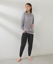 FILA/フィラ セット水着 水陸両用フィットネスウェア 上下2点セット 長袖Tシャツ イージーパンツ ヨガ ジム ランニング