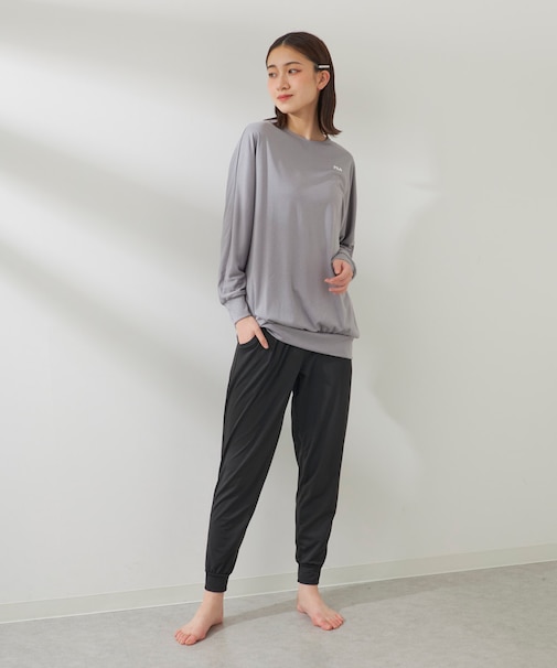 FILA/フィラ セット水着 水陸両用フィットネスウェア 上下2点セット 長袖Tシャツ イージーパンツ ヨガ ジム ランニング