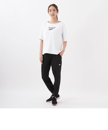 Reebok/リーボック レディース 5分袖Tシャツ・レギンス 2点セット セットウェア フィットネス ジム 体型カバー 水着 水陸両用