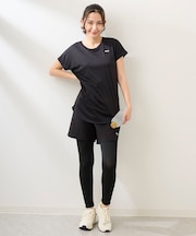 FILA/フィラ 水着セット 水陸両用 フィットネスウェア 上下3点セット 半袖Tシャツ ショートパンツ レギンス ヨガ ジム ランニング