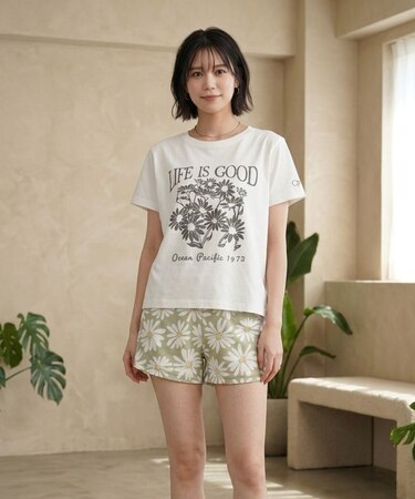 OceanPacific/オーシャンパシフィック 4点セット水着 バックスリットTシャツ ショートパンツ ラッシュT ラッシュガード