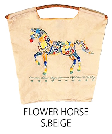 【Ball＆Chain/ボールアンドチェーン】FHM FLOWER HORSE(M) 刺繍エコバッグ