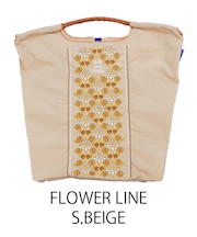 【Ball&Chain/ボールアンドチェーン】FLOWER LINE(M) 刺繍エコバッグ