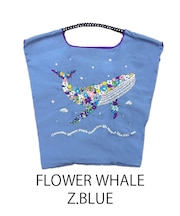 【Ball&Chain/ボールアンドチェーン】FWM FLOWER WHALE(M) 刺繍エコバッグ