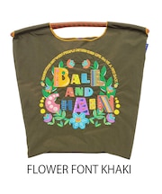 【Ball&Chain/ボールアンドチェーン】FLOWER FONT(M) 刺繍エコバッグ