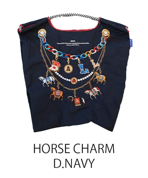 【Ball&Chain/ボールアンドチェーン】HORSE CHARM(M) 刺繍エコバッグ