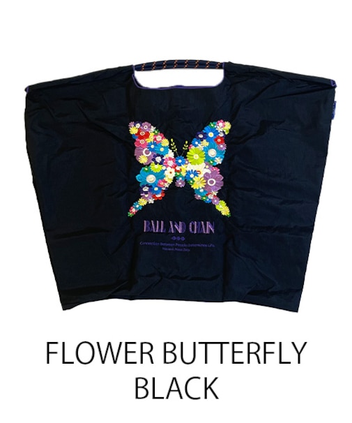 【Ball＆Chain/ボールアンドチェーン】FBL FLOWER BUTTERFLY(L)刺繍エコバッグ