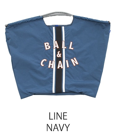 【Ball&Chain/ボールアンドチェーン】LINE刺繍(L) 刺繍エコバッグ