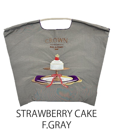 【Ball＆Chain/ボールアンドチェーン】STRAWBERRY CAKE(L) 刺繍エコバッグ